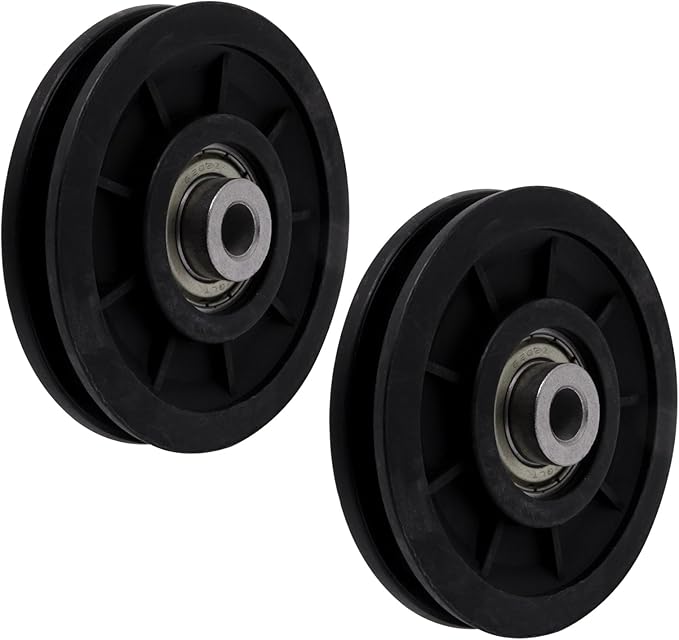 90mm/3.5" Universal Nylon Bearing Gym Pulley Wheel, Weight Pulley System Replacement for Home Gym Equipment Part, Cable Machine, Garage Door Pulleys System