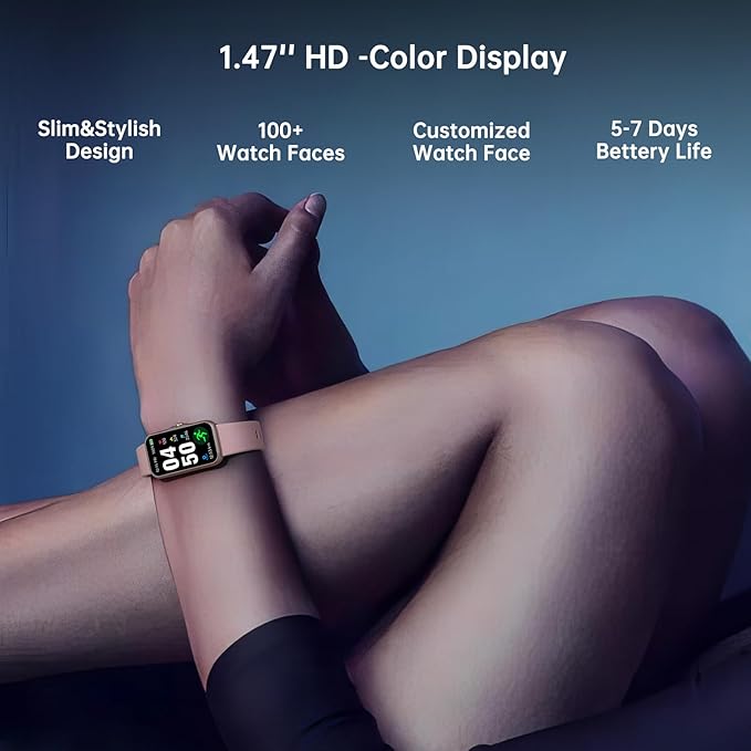 Health Fitness Tracker, Smart Watch with 24/7 Heart Rate and Blood Oxygen, Sleep Tracker with Blood Pressure Monitor, IP68 Waterproof Activity Tracker Pedometer Step Counter for Women Men