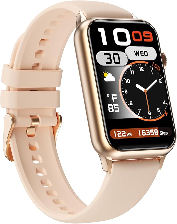 Health Fitness Tracker Smart Watch with 24/7 Heart Rate Blood Oxygen Blood Pressure Monitor Sleep Tracker 128 Exercise Modes Step Calorie Counter Pedometer IP68 Waterproof for Women Men Android iOS