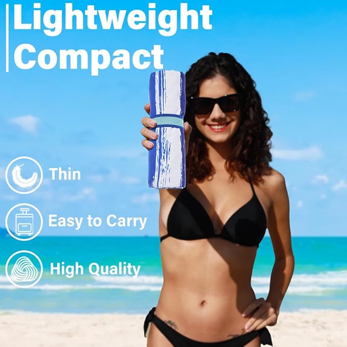 Lightweight Thin Microfiber Beach Towel Sand Free Quick