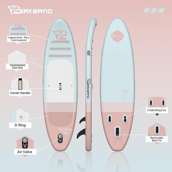 11'6"/11'/10' Inflatable Paddle Board with Complete Accessories, Versatile Premium Paddle Boards for Adults/Youth, Stand Up Paddle Board Polar/Wave/Sunny Wave Collection