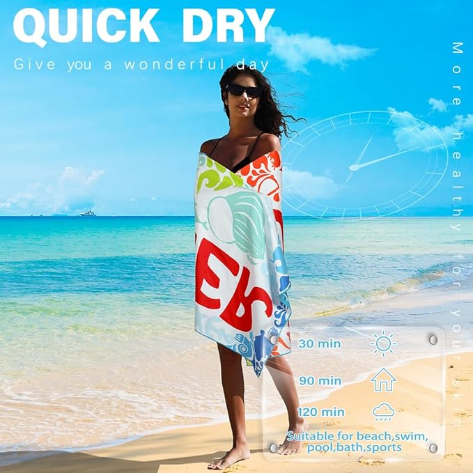 Microfiber Lightweight Beach Towel Sand Free Quick Dry