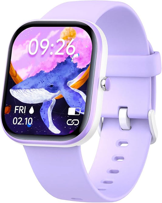 Kids Smart Watch for Girls,IP67 Waterproof Kids Fitness Tracker Watch with 1.5 Inch DIY Face,Heart Rate Sleep Monitor,19 Sport Modes,Calories Counter,Alarm Clock,Great Gifts for Children 6+ (Purple)