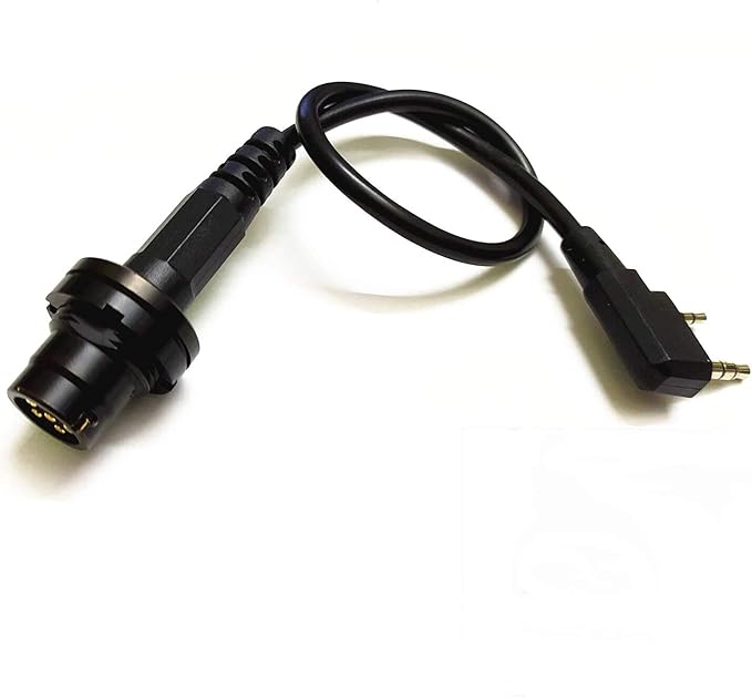 6-Pin Radio PTT Adapter Cable Compatible with Baofeng UV-5R UV-82, etc.