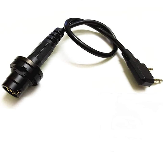 6-Pin Radio PTT Adapter Cable Compatible with Baofeng UV-5R UV-82, etc.