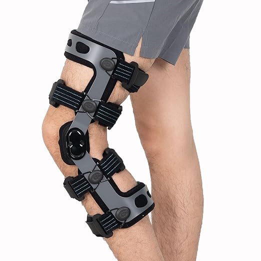 ACL Knee Brace for MCL PCL/Meniscus/Ligament/Sports Injuries, Adjustable Hinged ROM Orthopedic Knee Orthosis for Men & Women (XXL/Left)