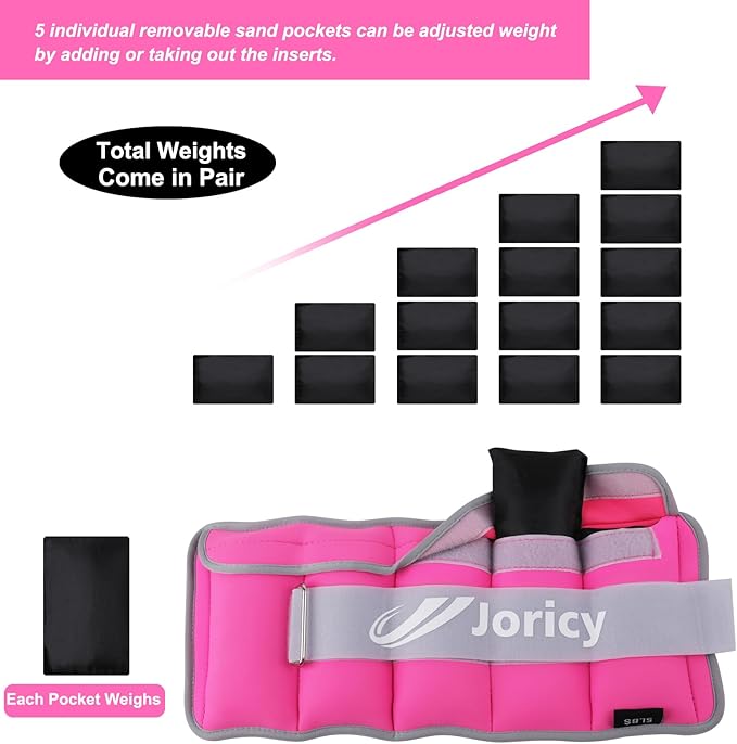 Adjustable Ankle Weights for Women Men Kids 1/2/3/4/5/6/8/10/12/20 1 Pair