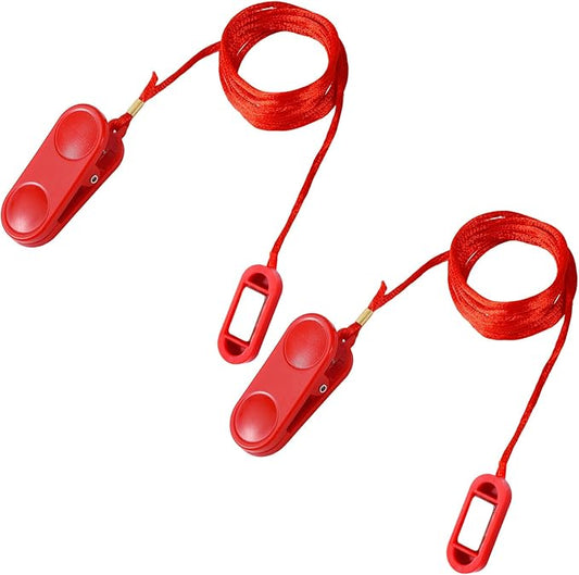 2pcs Treadmill Magnet Safety Key, Universal Magnetic Safety Switch Treadmill Emergency Stop Replacement Accessories for Most Running Machines (Flat Oval)