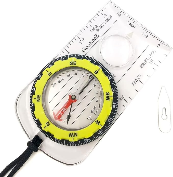 Map Baseplate Compass with Adjustable Declination Clinometer Magnifying