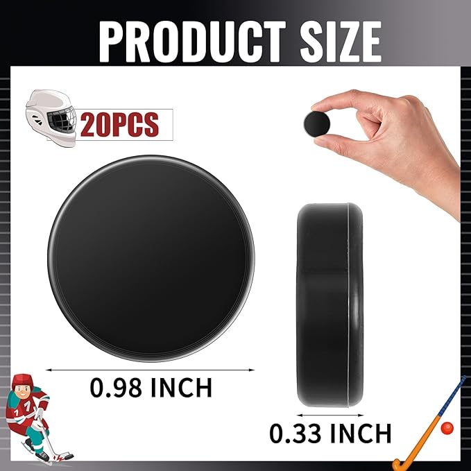 Liliful 0.98 x 0.33 Inch Mini Hockey Pucks