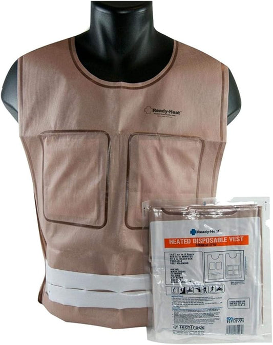 Lightweight Heated Vest Beige Better Than Battery or Electric – Best Warming Gear Under Clothes for Cold Winter Weather Hunting, Skiing, or Motorcycle Riding - Camo Liner Fits Men & Women Tall or XXL – Add to Emergency Survival Kit - 100%