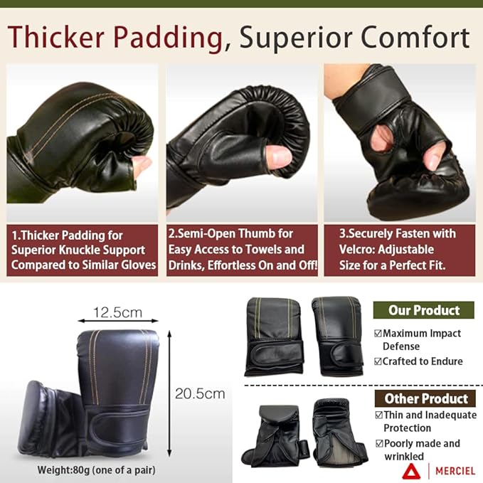 MERCIEL Pro Training Boxing Gloves and Boxing Punching Mitts for Adults – Comprehensive Boxing Set Adult Men and Women for Training, Muay Thai, MMA, Kickboxing, and Heavy Bag Work