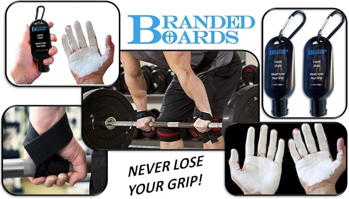 Liquid Chalk & Weightlifting Straps for Rock Climbing, Powerlifting, Cross Training, Mess Free Gym Approved, Dries Fast