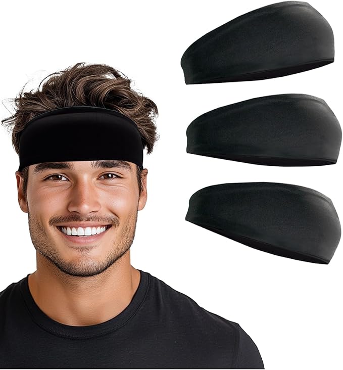 Headband for Men & Women, Sweat Wicking Sports Sweatband Headbands, Workout Running Training Yoga Basketball Hairband