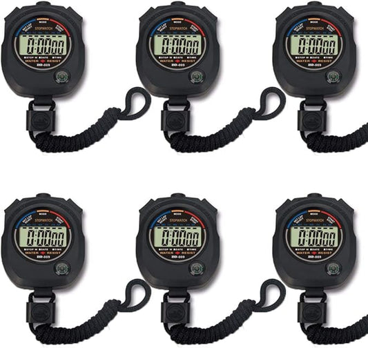6 pack Multi-function Electronic Digital Sport Stopwatch Timer