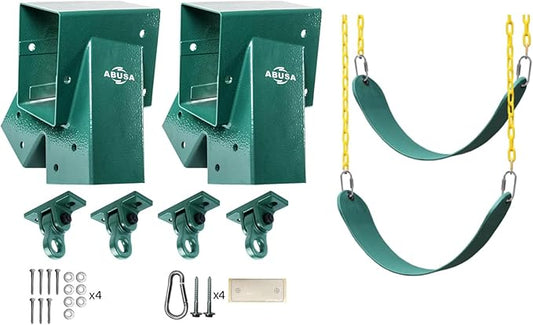 Heavy Duty Children Swing Set Hardware Replacement Kit 2 Swing 4 Swing 2 Green (H2SG)