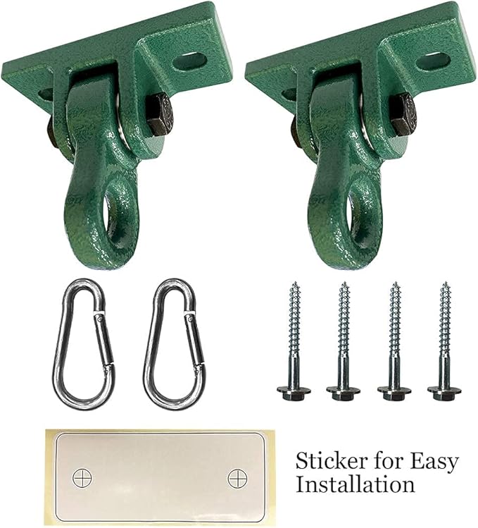 Heavy Duty Green Swing Hangers Screws Bolts Included 5000 lb 2 Pack