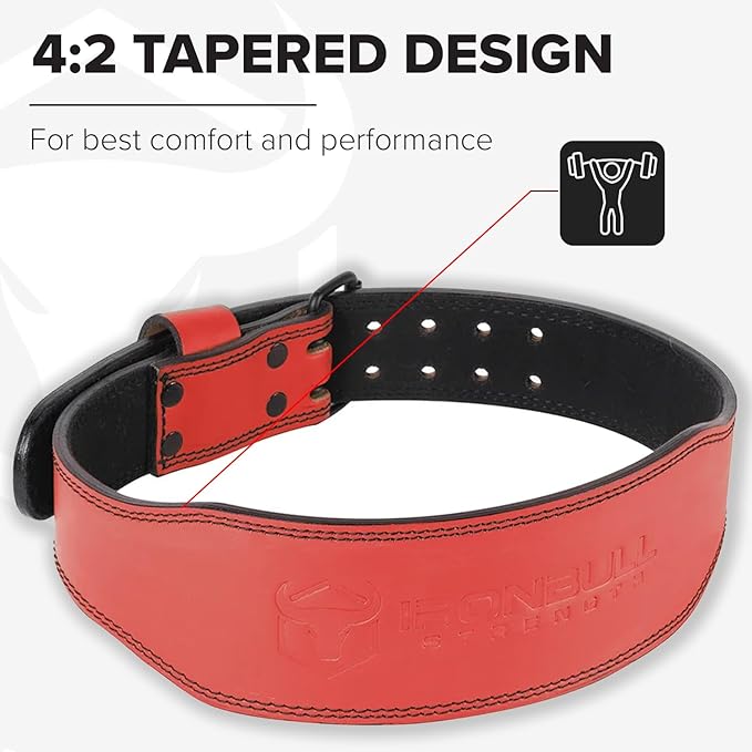 7mm Leather Weight Lifting Belt (IPF 4" to 2â€ Tapered