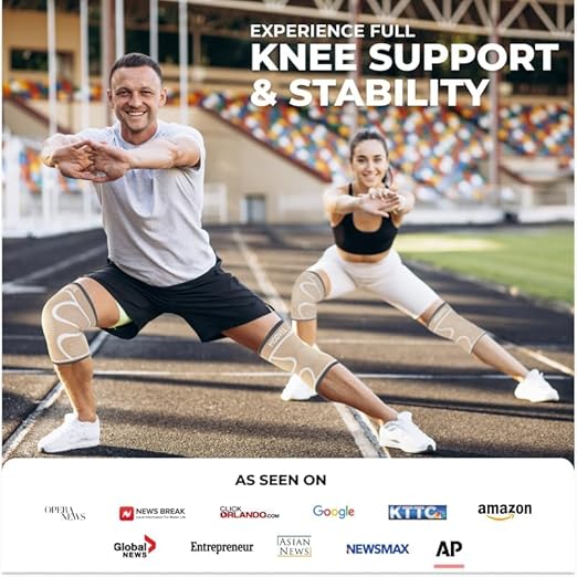 Modvel 2 Pack Knee Brace for Women & Men - Workout Knees Compression Sleeve for Knee Pain Relief Joint Support for ACL, Arthritis, Meniscus Tear Knees Brace for Sports, Rodilleras para Gym Fitness