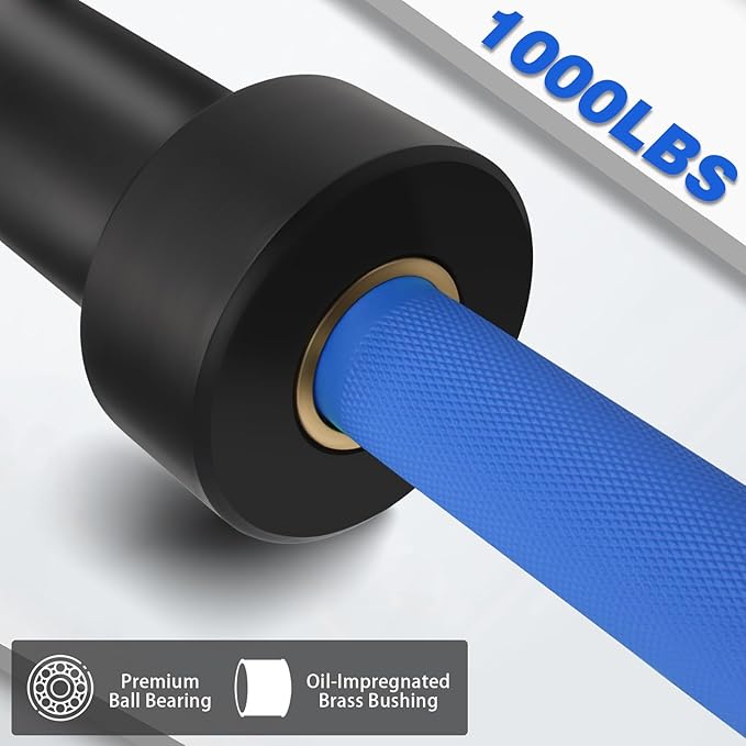 7ft Olympic Barbell for Strength Training and Olympic Weightlifting 500 700 700 1000LBS 1000LBS Capacity 2 Inch