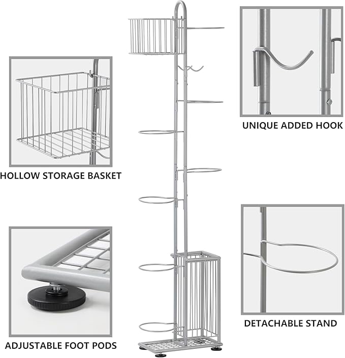 7 Tier Basketball Holder Ball Storage Rack