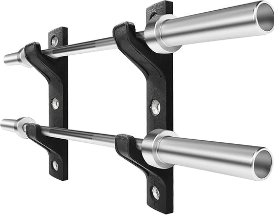 Luwint Wall Mounted Horizontal Barbell Holder, 1 Bar/2 Bars Storage Rack