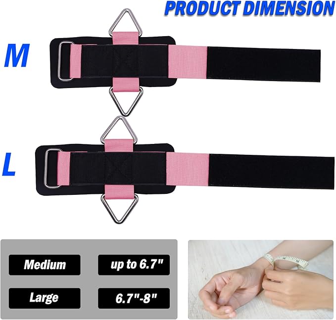 Adjustable Wrist Cuffs Neoprene Padded Straps for Cable Machines Strength Training Equipment