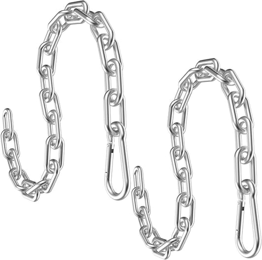 23.6" Gym Fitness Cable Extension Chain, 304 Stainless Steel Cable Machine Extension Accessory, Workout Chain for Home Gym Replacement, Weight Lifting, Triceps Exercise