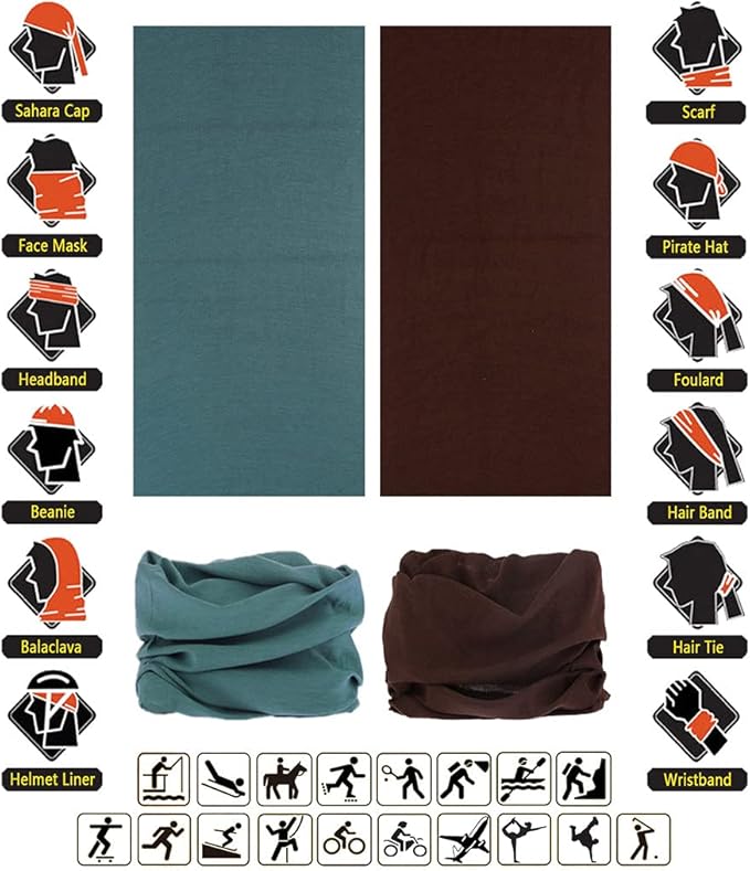 Headband Neck Gaiter Head Wrap Headwear Face Mask Magic Scarf Bandana for Men and Women