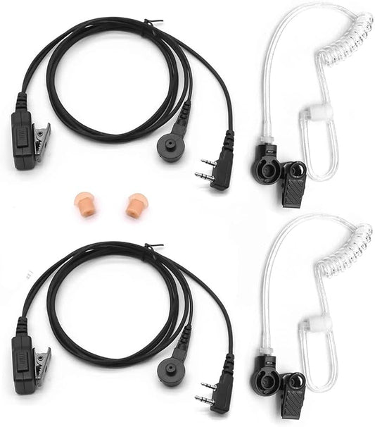 2X Headset Earpiece Mic PTT for Kenwood NX-220 NX-3220 NX3320 NX3320 TK-2170 TK-2170 TK-3360 TK-3360 TH-D74 TH-D74 Baofeng UV-5R UV-82 UV-82 BF-F8HP BF-F8HP BF-888S BF-888S Wouxun 2-pin Walkie (2 pcs)