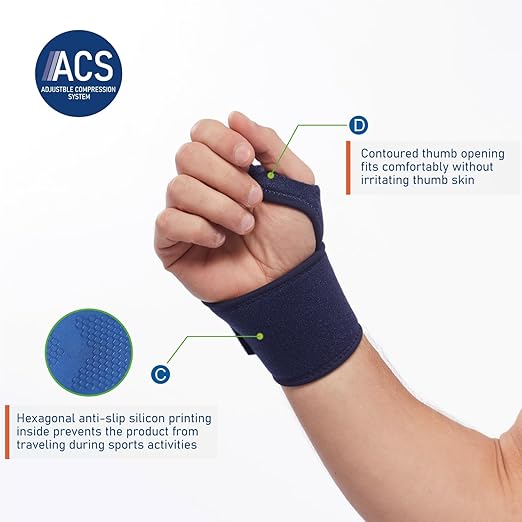 Adjustable Wrist Brace - for Joint Pain, Arthritis, Sprains, Strains, Instability, Gym, Sports, Golf, Tennis, Basketball - Adjustable Compression - One Size – fits left or right hand