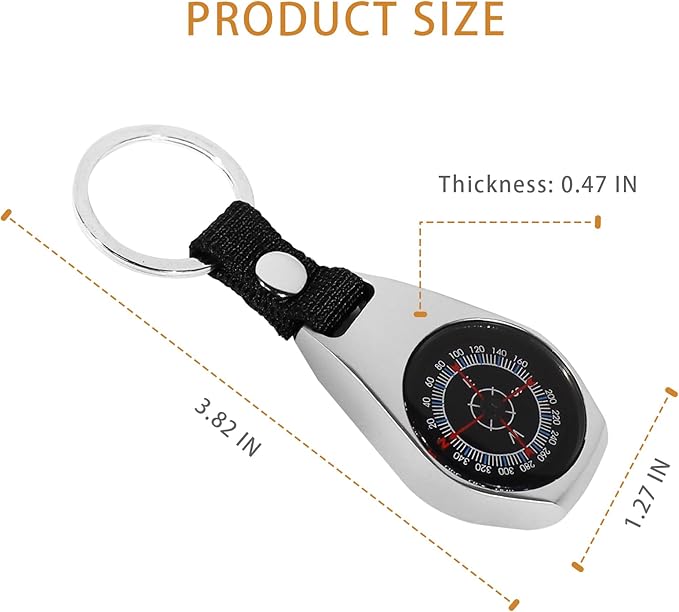 2 Pieces Keychain Compass for Outdoor Orienteering Camping