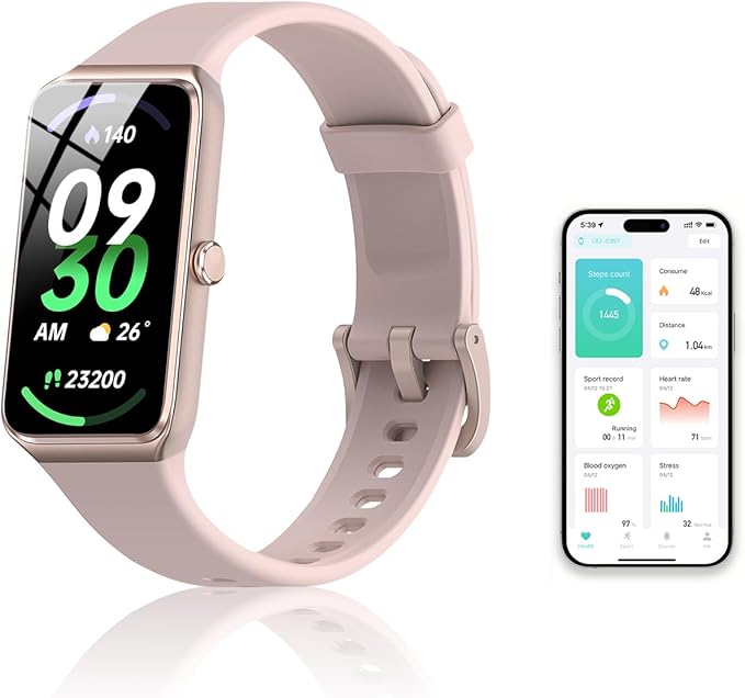 Activity & Fitness Trackers, 1.47" Smart Fitness Watch with 24/7 Blood Pressure/Blood Oxygen/Heart Rate/Stress Monitoring, IP67 Waterproof Calorie Step Sleep Tracker Health Watch for Women Men