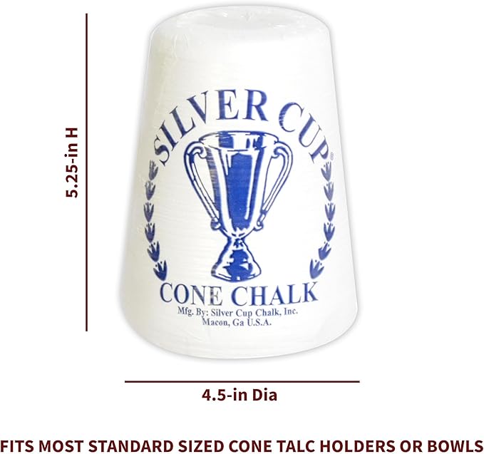 Hathaway Silver Cup Cone Talc Chalk, White
