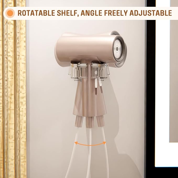 Acrylic Hair Dryer Holder Wall Mounted 2 Pack