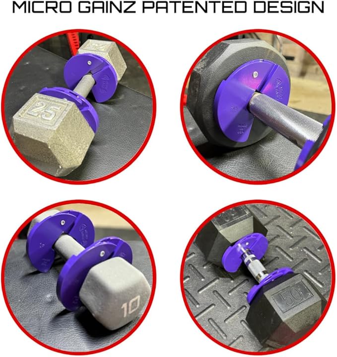 Micro Gainz Dumbbell Fractional 1.25lb Weight Plate, Ideal for Micro Loading, (Choose Color) 2 Piece Fractional Weight Plates, Designed for Dumbbell Training, Made In USA