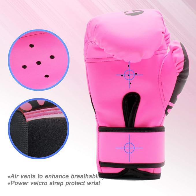 Kids Boxing Gloves 4oz 6oz 8oz Punching Gloves for Kids Youth Traning Gloves for Punching Bag Kickboxing Sparring Muay Thai MMA Fight Gloves