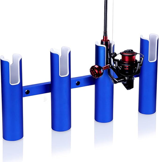 Marinebaby Fishing Rod Holder Aluminum, 3/4 Link Tube， Aluminum 4 Rod Rack, Suit Boats & Yacht
