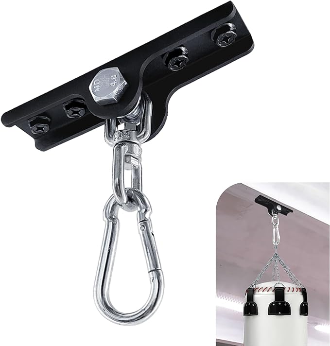 Heavy Bag Hanger - Heavy Duty Punching Bag Mount Hanger Bracket,360° Rotation Wall Ceiling Mount Wood Beam Hook for Boxing Muay Thai Training,Aerial Yoga Swing & Hammock