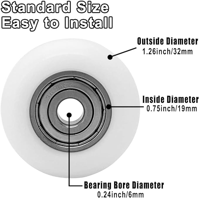 4pcs Roller Wheel Parts Replacement for Total Gym Wheels/Rollers 2000, 3000, 3000, Some 3000 XL