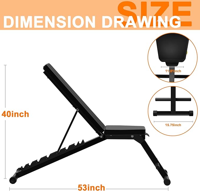 Adjustable Weight Bench Fast Folding Workout Bench