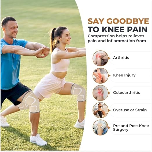 Modvel 2 Pack Knee Brace for Women & Men - Workout Knees Compression Sleeve for Knee Pain Relief Joint Support for ACL, Arthritis, Meniscus Tear Knees Brace for Sports, Rodilleras para Gym Fitness
