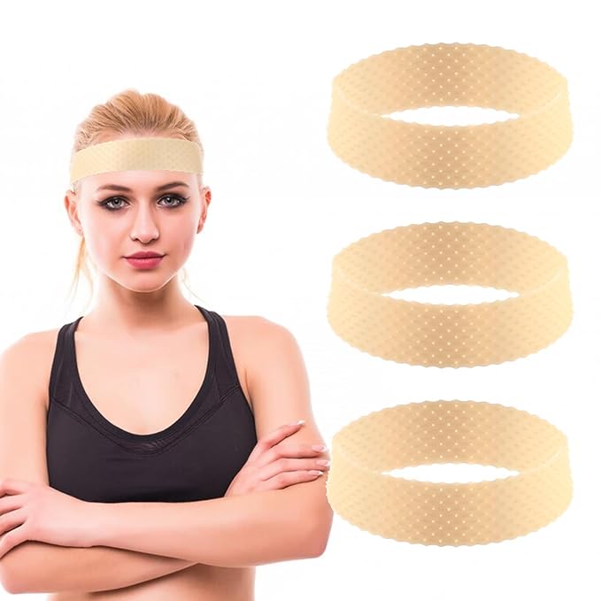 3-Piece Wig Grip Band Set - Adjustable Silicone Wig Headbands, Non-Slip Elastic Wig Grip, Sweat-Proof Hold (Skin Color)