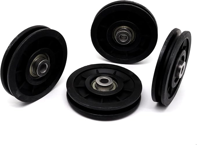 90mm/3.5" Universal Nylon Bearing Gym Pulley Wheel, Weight Pulley System Replacement for Home Gym Equipment Part, Cable Machine, Garage Door Pulleys System