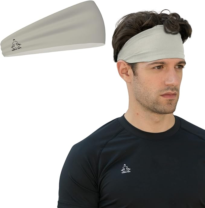 Headbands for Men and Women - Mens Sweatband & Sports Headband Moisture Wicking Workout Sweatbands for Running, Cross Training, Yoga and Bike Helmet Friendly