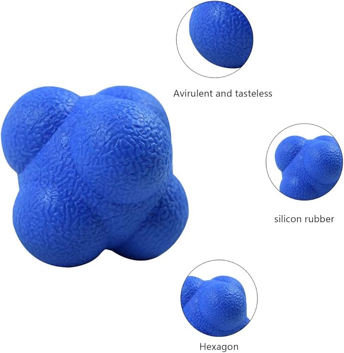 Hexagonal Reaction Ball High Density Rubber Foam Bounce (2 Pack