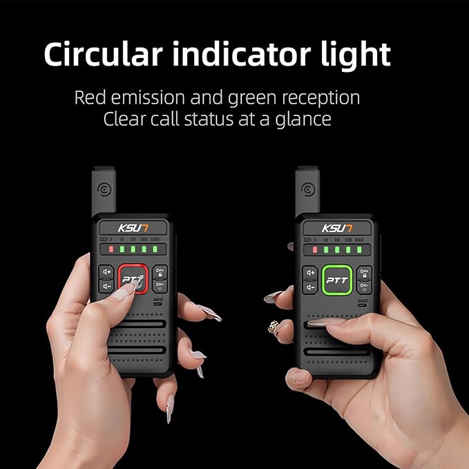 M10 Walkie Talkies with Long Range Signal 3300mAh Battery 16 Preset 2 Pack)