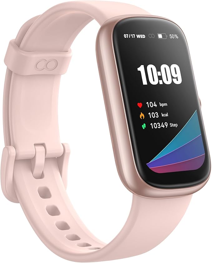 Health Fitness Tracker, 24/7 Heart Rate/SpO2/Sleep Monitor, Activity Trackers & Smart Watches with Step Calorie Counter Pedometer, Waterproof Fitness Watches for Women Men (Peach)