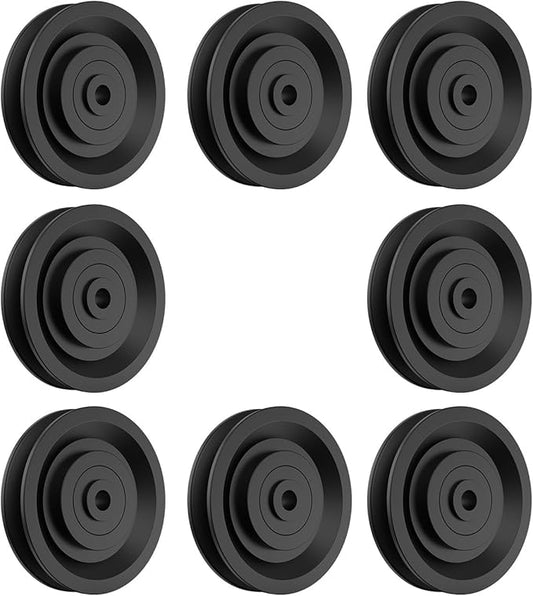 90mm/3.5Inch Universal Nylon Abration Bearing Pulley-Wheel Replace for Home Gym Cable Machine Equipment Part, Load Bearing 330 Lbs, DIY Fitness Weight Lifting Pulley Replacement