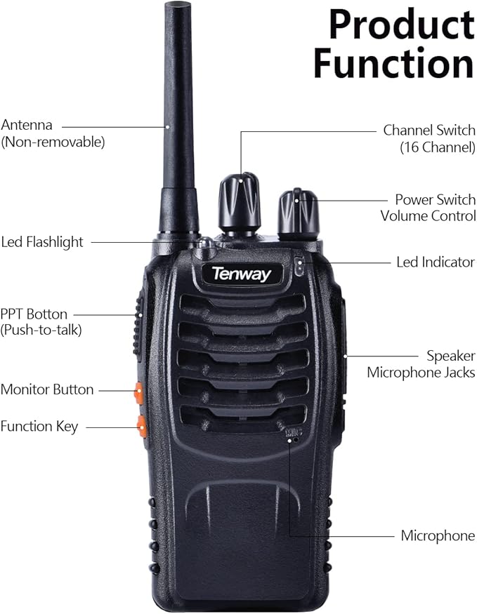 6Pack TW-888S Two Way Radio for Adult Long 6 Way